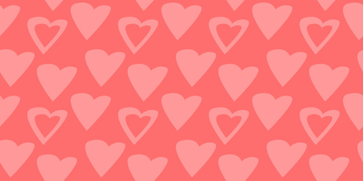 pink love heart pattern cute romantic. cute love seamless pattern. doodle hearts seamless pattern love. Heart and love seamless pattern background.