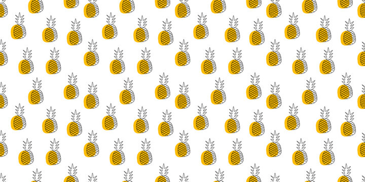 cute pineapple pattern background. good for wrapping paper, packaging and background summer theme.	
