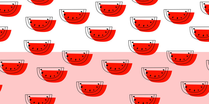 watermelon pattern background. Seamless pattern of slice watermelon. watermelon seamless pattern.