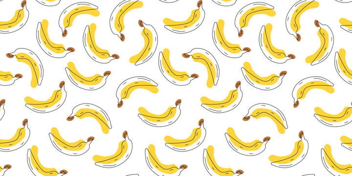 banana seamless pattern for tropical banner design. Banana fruit pattern background. banana fruit seamless pattern.	