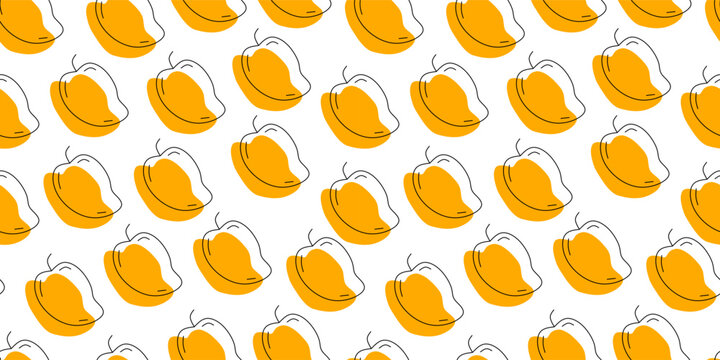 mango pattern background. mango fruit pattern wallpaper. Mango flat illustration pattern. Seamless patern of Mango Fruit wallpaper.