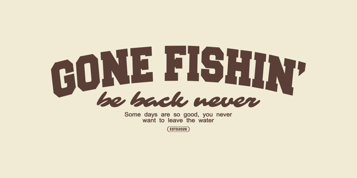 Retro vintage typography design. Streetwear varsity with angler fish slogan for print, jersey, tee, hat, t-shirt, sweatshirt, hoodie, wall art for clothing brand design - Vector