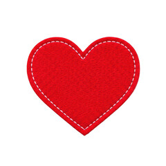 Obraz premium A red heart with white stitching on a white background