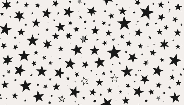 Seamless monochrome star pattern with tiny black dots on a light background for graphic design and wrapping paper applications