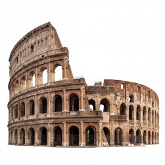 Fototapeta premium Ancient Colosseum of Rome landmark isolated on white background