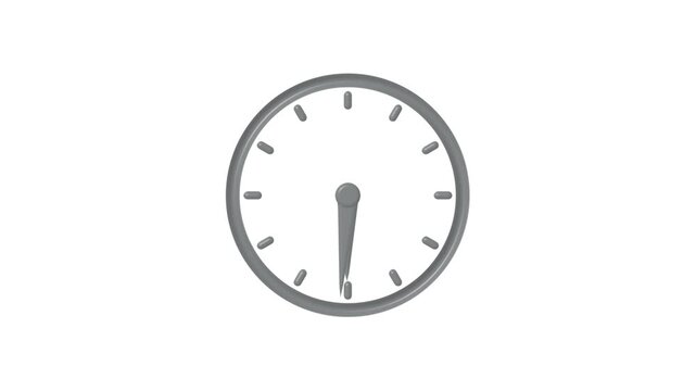 Simple grey wall clock icon with two hands showing time on a round face isolated graphic design element for business schedules and daily planning concepts and office decor