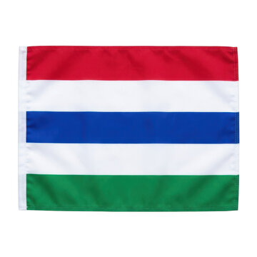 National flag of the gambia with red white blue and green horizontal stripes isolated on transparent background