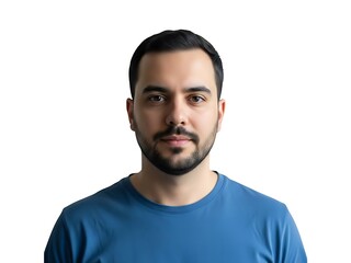 Fototapeta premium Portrait of a young middle eastern man wearing a casual blue t-shirt