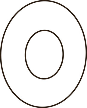 Cute number zero bold hand drawn digital illustration minimalist white cartoon font for decoration