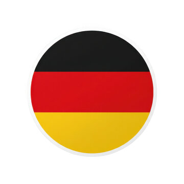 Round circle icon with the national flag of germany isolated on transparent background