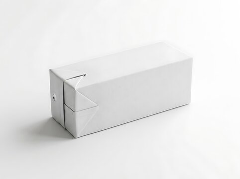 Blank white cardboard juice box or milk carton packaging mockup. juice box mockup