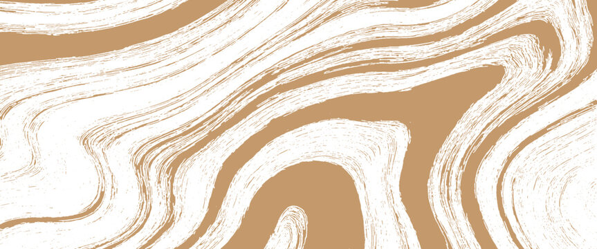 Abstract flowing lines texture with white brush strokes on a tan background pattern
