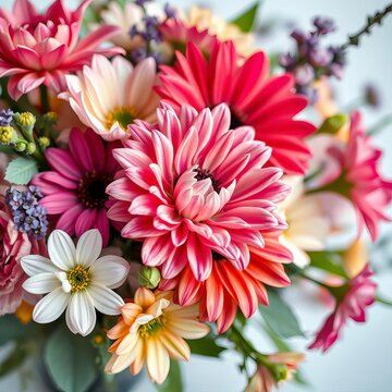 Soft focus on a watercolor floral arrangement, simplicity, minimalist design