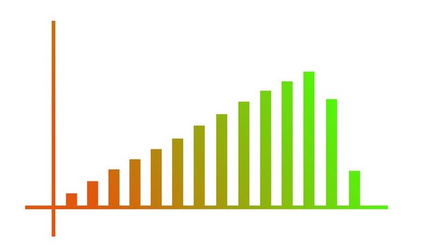 Simple bar chart lines and rising bars showing growth or data progress animation