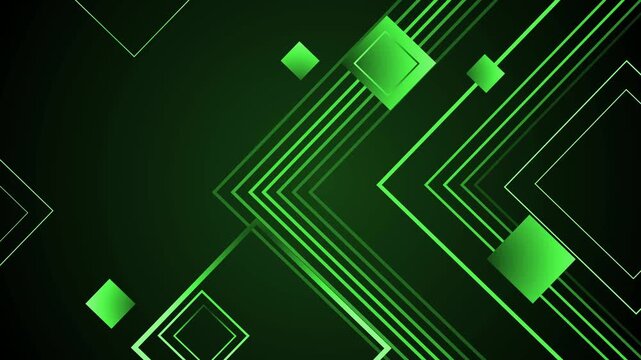 Abstract geometric background with layered diagonal lines and floating squares animation