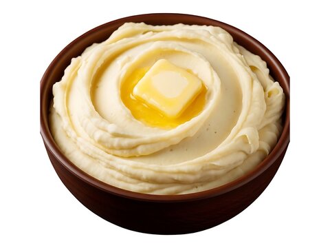 Creamy mashed potatoes served in a bowl with a melting pat of fresh butter