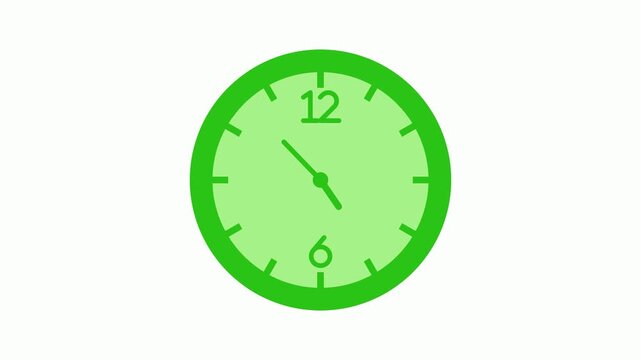 Minimal analog clock with face and hands time and simple modern design animation