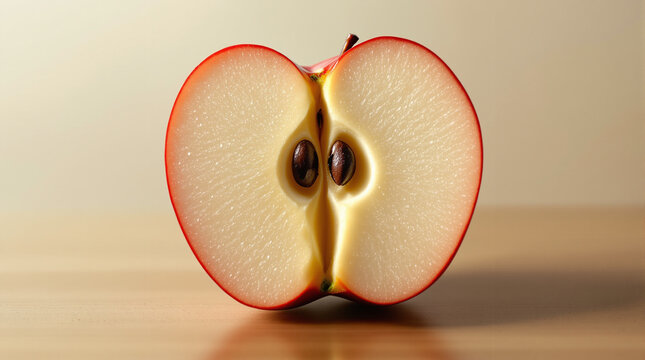 Cross-section of apple showing seed dispersal and plant reproduction in natural fruit anatomy