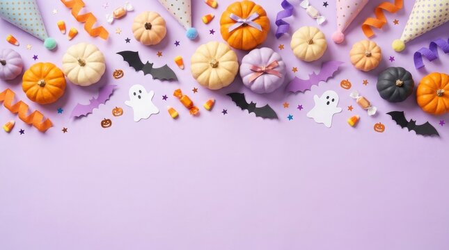 Exploding colorful fruits and confetti