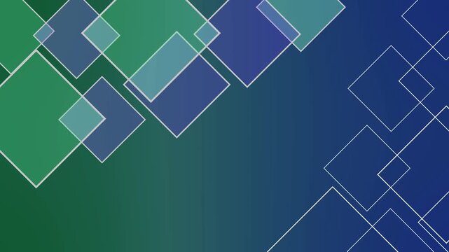 Abstract background with overlapping translucent squares minimal geometric pattern diagonal composition animation