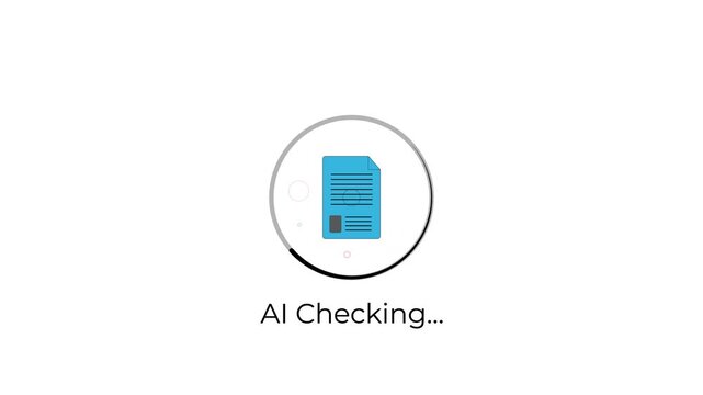ai document checking and verification animation with rotating scanner circle and wave effects.