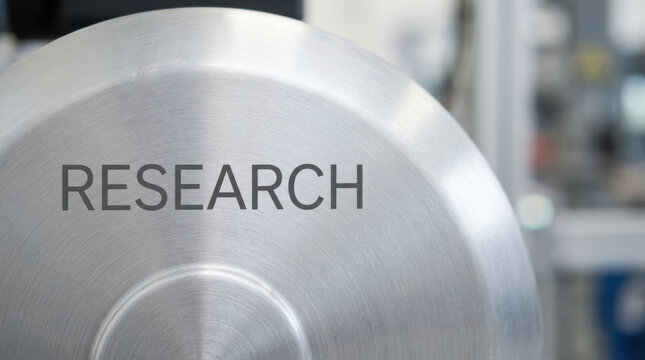 Sustainable energy drivetrain research concept in modern industrial laboratory with brushed metal component and technical focus