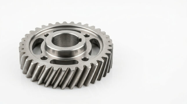 Sustainable energy drivetrain research featuring precision metal gear for clean mechanical engineering and industrial innovation