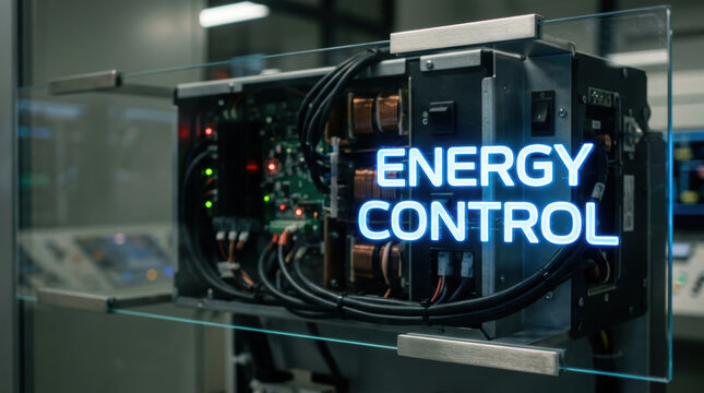 Sustainable energy drivetrain research supports advanced control system development in modern laboratory with glowing technology display