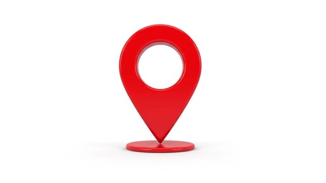 Red Location Pin Sliding In with Elastic Overshoot Bounce Animation