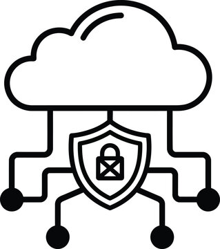 Cloud Computing Security Icon Representing Secure Data Storage and Network Protection.