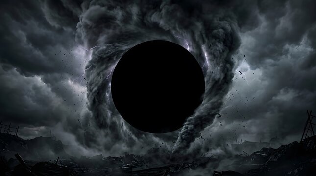 A chilling and ominous halloween background featuring a swirling vortex of dark clouds evoking a sense of mystery and the supernatural perfect for spooky