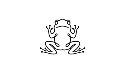 Obraz premium Continuous single line vector illustration of a small frog, showing its minimalist outline on a clean white background.