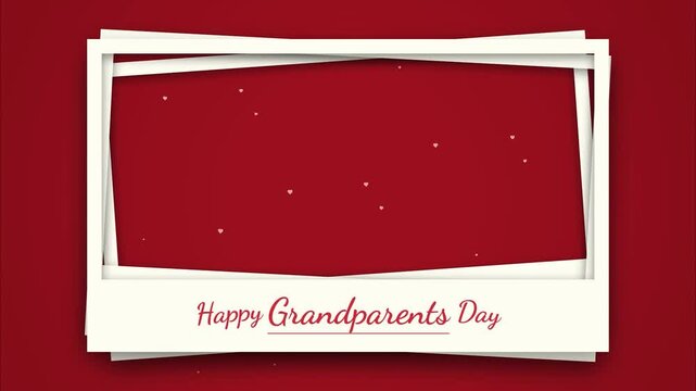 National grandparents day celebration frames minimalist polaroid style layout with sparkles background for social media greeting or family slideshow