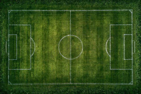 Aerial view of soccer stadium.
