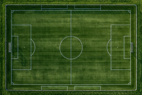 Aerial view of soccer stadium.