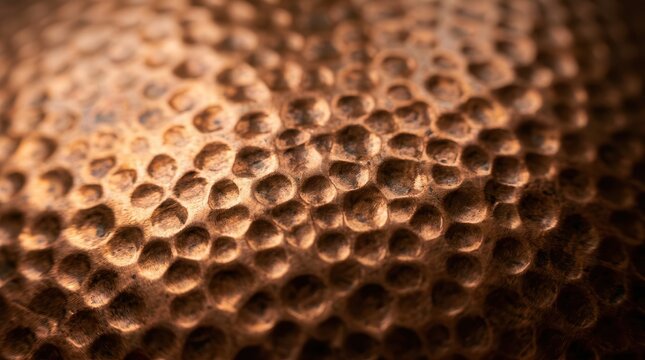 Copper brown hammered metal sheet with a textured background surface.