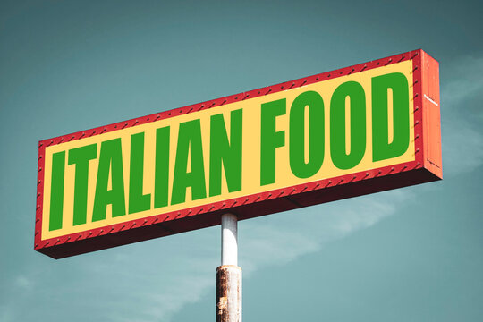 Colorful retro Italian food sign