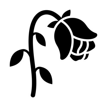 wilting rose glyph icon