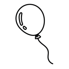 Obraz premium Hand drawn balloon doodle icon for birthday party celebration and festive event design