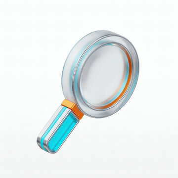 3D Glassmorphism Magnifying Glass Icon for Search and Discovery UI Design