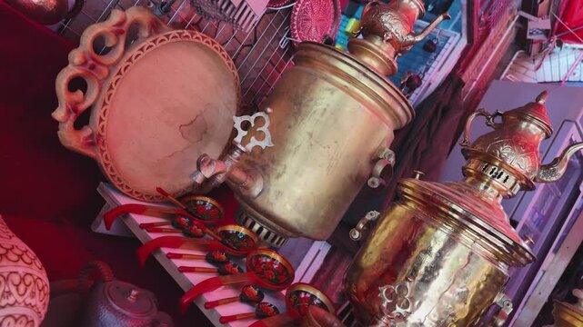 Traditional Copperware Shop and Hand Engraving in Kashgar Old Town