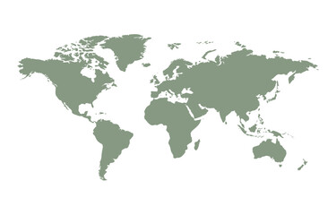 Fototapeta premium Olive green world map