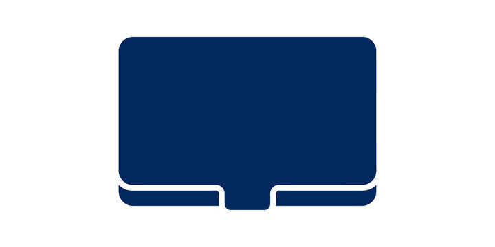 Dark blue closed laptop device icon for technology and office set ups.