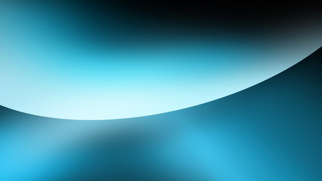 Futuristic Cyan Blue Curved Light Wave with Smooth Glowing Gradient, Abstract Technology Background with Dark Modern Flow Design