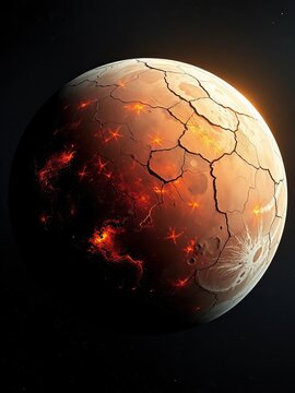 Cratered surface of a celestial body scarred by time, surface, celestial