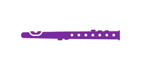 Purple flute instrument flat icon design for classical music education. ©  图像