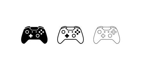 Gamepad black contour design isolated on transparent background for game. ©  图像