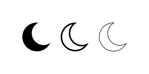 Crescent moon phase icons for nocturnal and celestial graphic art themes. ©  图像