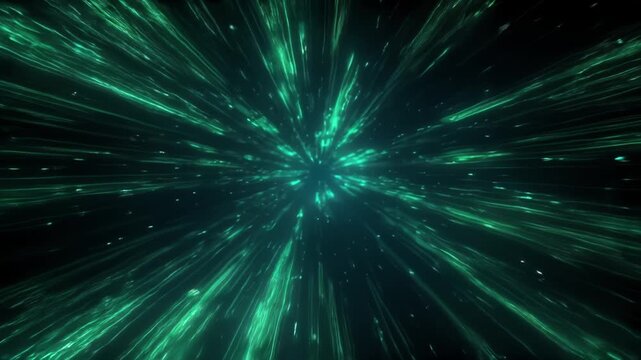 Neon green data streams cyberspace