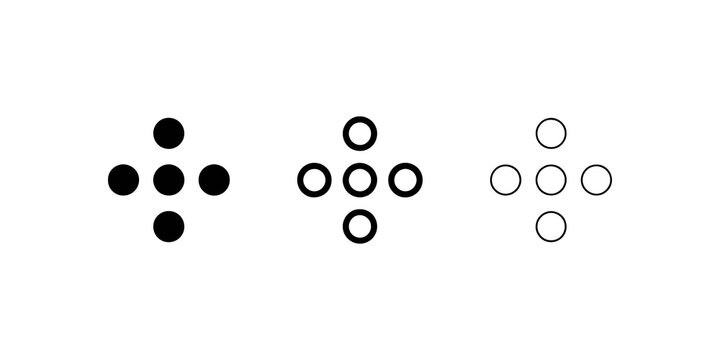 Dots navigation grid menu interface elements set black icon transparent.